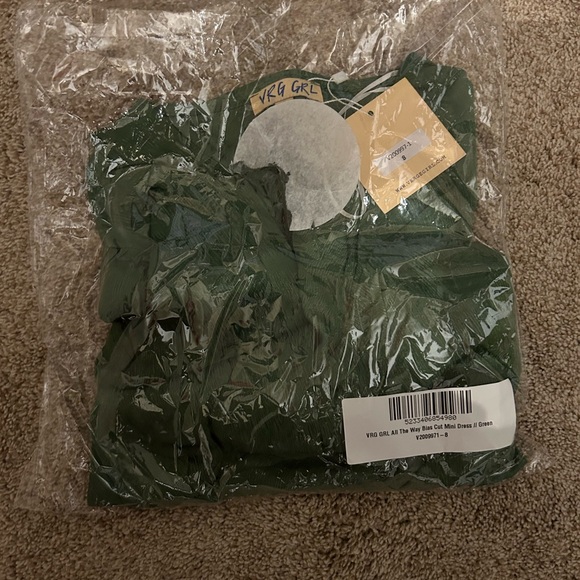 VRG Girl green flutter mini dress - Picture 2 of 5